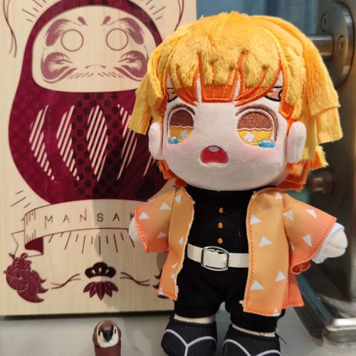 Demon Slayer Kimetsu no Yaiba Agatsuma Zenitsu Cosplay Pillow Plush Doll Plushie Toy Change suit Dress Up Clothing Xmas Gifts