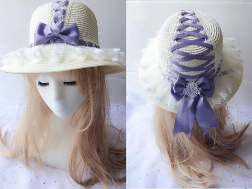 Purple Cat Love Letter Sweet Lolita Bow Lace Hair Pin Hair Band Headwear BNT / Bear bag / Side clip / Hand sleeve / KC Headband