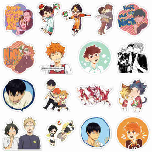 10 30 50pcs pack anime haikyuu stickers skateboard laptop guitar luggage cute vsco waterproof pvc funny