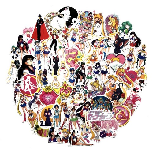 75pcs Set Sailor Moon Stickers Decal For Snowboard Laptop Luggage Car Waterproof Fridge Sticker Pegatina Gifts