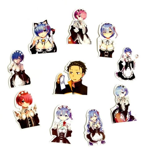 50pcs Cute Anime Re Life In A Different World From Zero Cartoon Stickers Girl Toys Rem