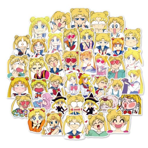 40pcs Mini Style Sailor Moon Stickers Decal For Snowboard Laptop Luggage Phone Waterproof Fridge Sticker Gifts