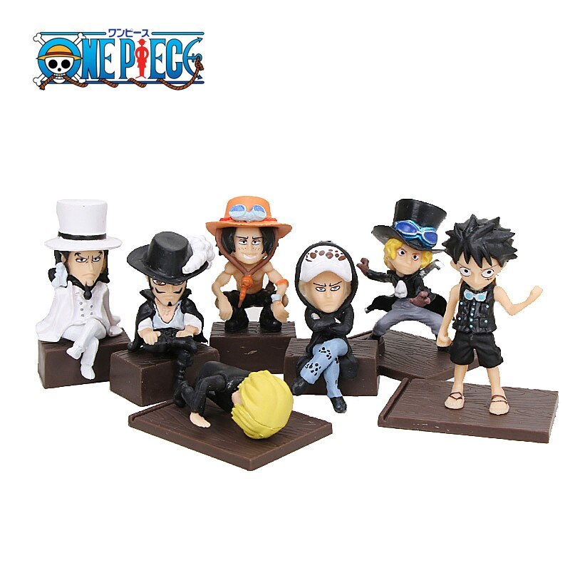 7pcs Set Anime One Piece Figure Monkey D Luffy Ace Sabo Figure Toys One Piece Luffy