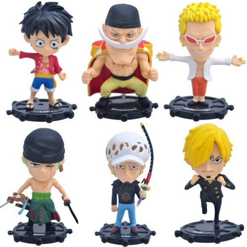 6pcs Anime One Piece Action Toys Q Version Luffy Figures Pvc Model Collection