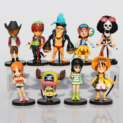 Anime One Piece Action Figures Luffy 9pcs Set