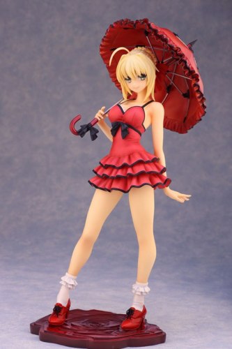 red dress saber nero anime fate stay night figure action 24cm