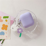 Lilac Color Airpods 1/2/Pro Protective Case with Tulip & Puppy Pendant