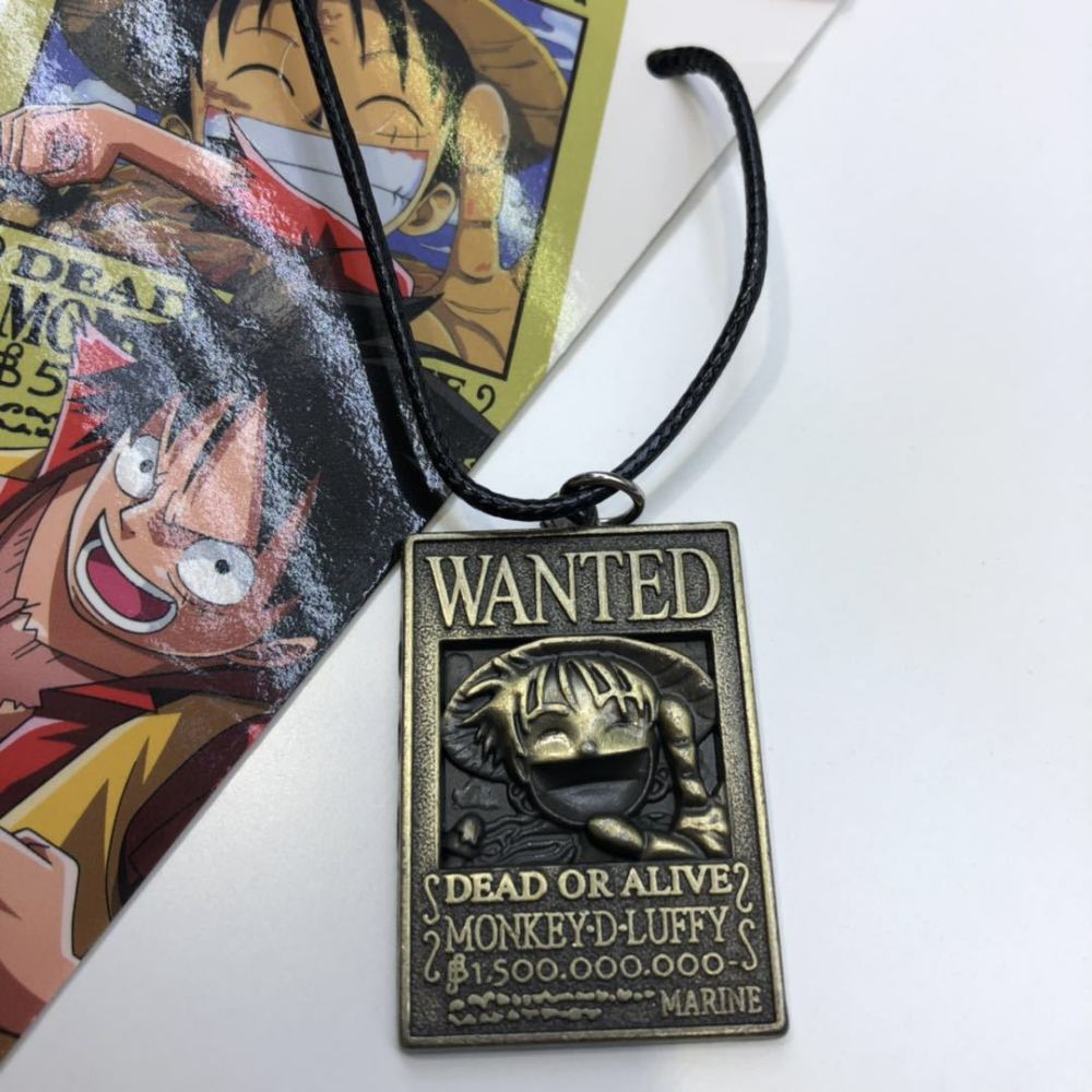 New One Piece Wanted Necklace Monkey.D.Luffy Wanted Cosplay Necklace Pendant