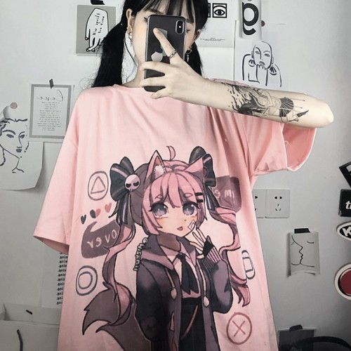 Anime Cartoon Loose Short Sleeve T-shirt