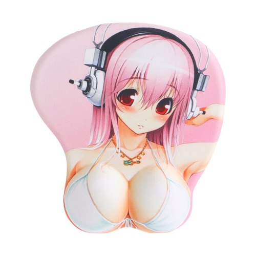 Creative Anime 3D Sexy Chest Silicone Mouse Pad Wrist Rest