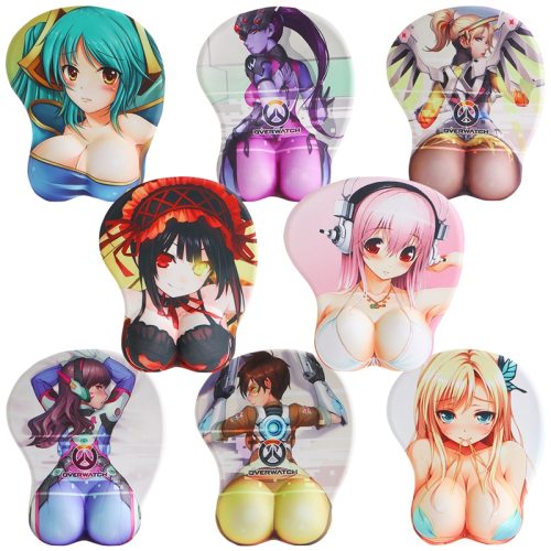 Creative Anime 3D Sexy Chest Silicone Mouse Pad Wrist Rest