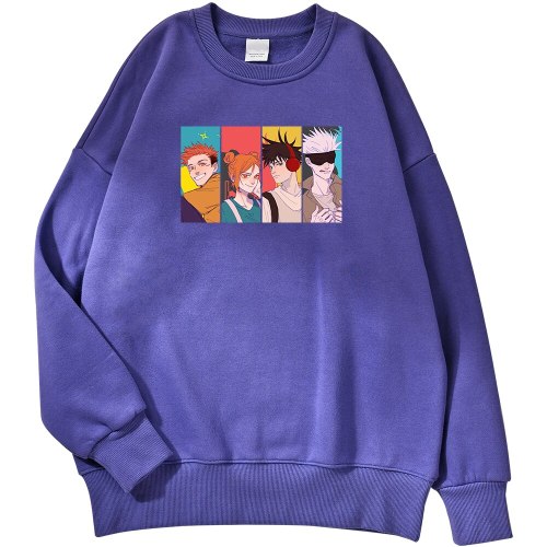 Anime Jujutsu Kaisen Printing Cool Streetwear Fleece Sweatshirts