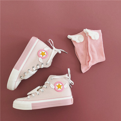Anime Cardcaptor Sakura Pink Kawaii Canvas Shoes