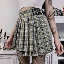 High Waist Plaid Irregular Preppy Style A Line Skirt