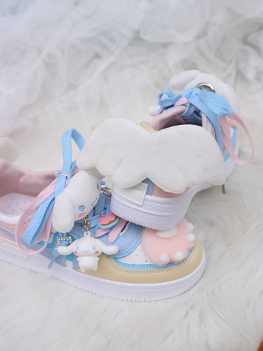 Cute Cartoon Cinnamoroll Lolita Shoes Kawaii Cat Paw Sport Shoes