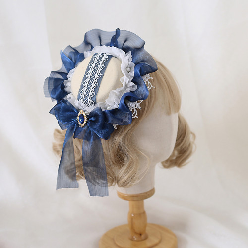Gorgeous Pearl Lace Bowknot Hat Tea Party Lolita Accessory