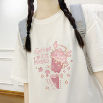 Bye Bye Ice Cream Printed Sweet Girl Loose Summer T-shirt
