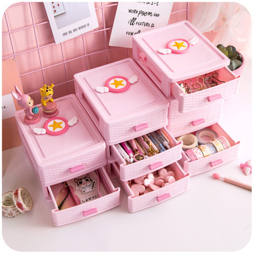 Anime Cardcaptor Sakura Cute Pink Storage Box Drawer Organizer