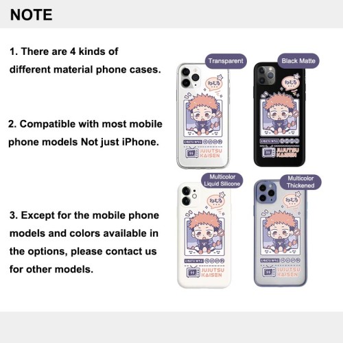 Anime Jujutsu Kaisen Yuji Itadori Super Cute Phone Cases for iPhone Protective Cover