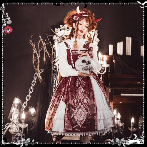 Deep-Sea Illustration Gothic Style Cool Girl Lolita Dress JSK