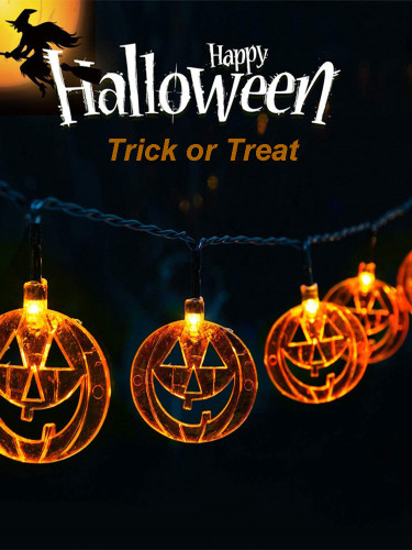 Halloween Cosplay Party Pumpkin Lantern Decoration Bat Spider String Lights