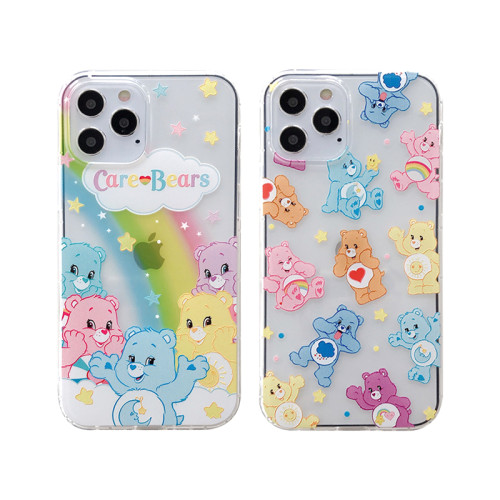 Cute Care Bears and Rainbow Protective Cover Phone Cases for iPhone 11Pro Max/12Pro/Mini