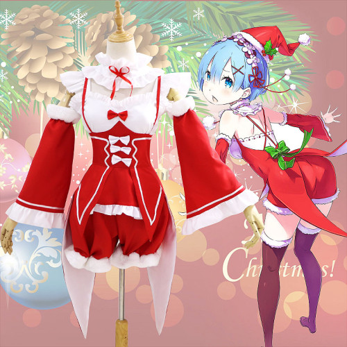 Anime Re: Zero Starting Life in Another World Rem/Ram Cosplay Costume Maid Dress Christmas Costume Outfit