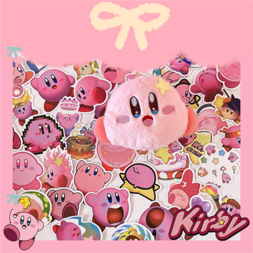 50 Pcs Anime Kawaii Pink Kirby Stickers