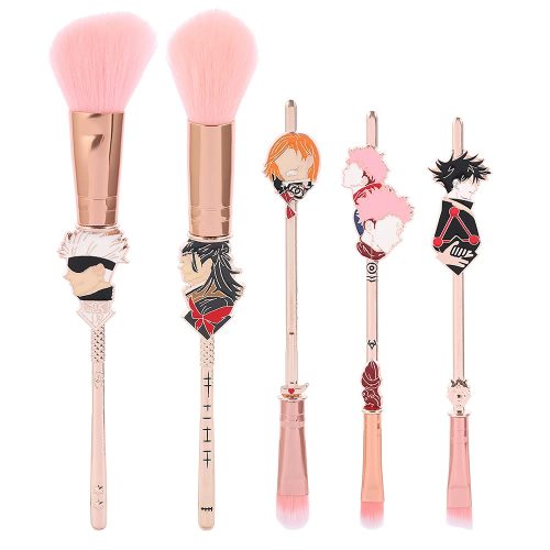 Anime Jujutsu Kaisen Makeup Brushes 5 Pcs Pink Cosmetic Gojo Satoru Geto Suguru Kugisaki Nobara Yuji Itadori Fushiguro Megumi Cosplay Gift Makeup Brush Set