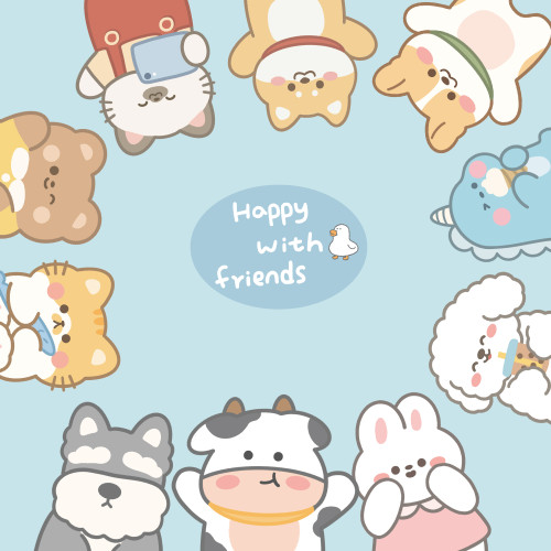 Good Friends of Shiba Inu Kawaii Animals Printed Soft Silicone Phone Cases Compatible with iPhone X/Xr/11/12/13
