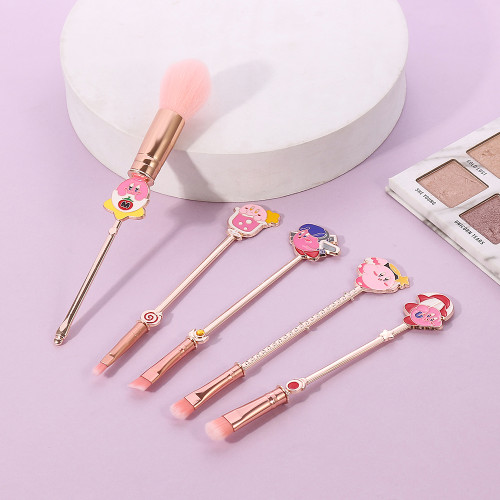 5 Pcs/ Set Cute Kirby Game Makeup Brushes Cartoon Cosmetic Brushes
