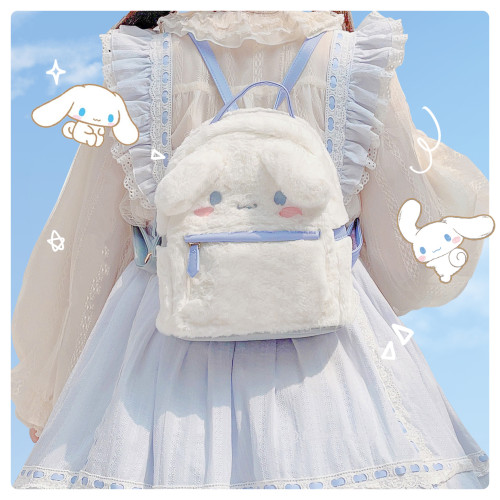 Kawaii Cinnamoroll and Melody Plush Backpack Cute Stuffed Doll Crossbody Bag