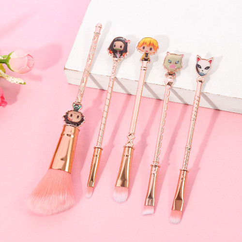 Anime Demon Slayer: Kimetsu No Yaiba Makeup Brushes Pink Cosmetic Brushes Set