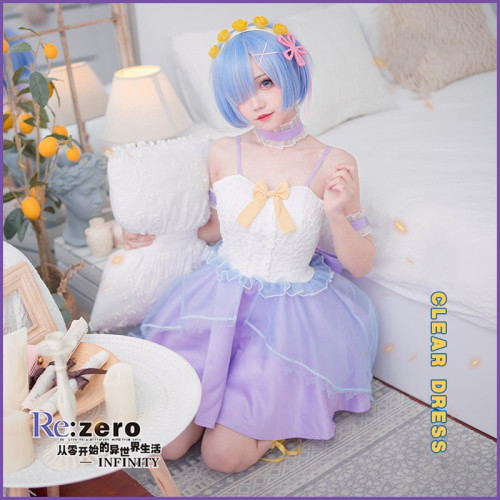 Anime Re: Zero Starting Life in Another World Rem Cosplay Costume Outfit Clear Dress Ver.