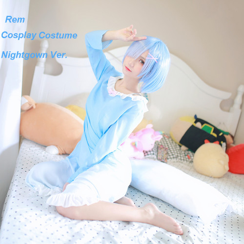 Anime Re: Zero Starting Life in Another World Rem Cosplay Costume Dress Nightwear Ver.
