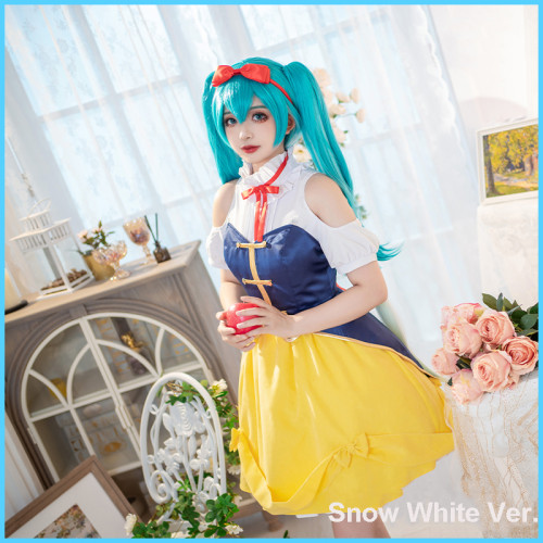 Anime Girl Hatsune Miku Cosplay Costume Snow White Ver.