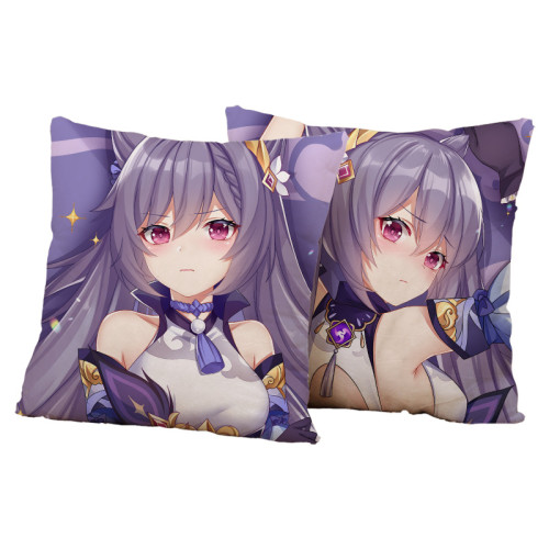 Genshin Impact Double-sided Square Pillow Keqing Klee Paimon Hutao Printed Cushion