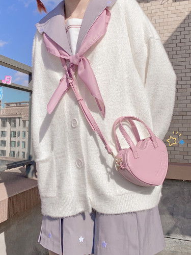Pre-Order Mini Cute Heart Shaped Crossbody Bag Sweet Style Leather Purse
