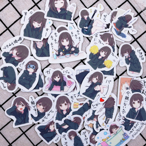 35 Pcs Cute Anime Girl Menhera-chan Waterproof Stickers for DIY Decoration
