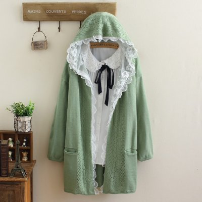 Japanese Style Super Cute Thick Woolen Cloak Sweet Lolita Hooded Batwing Coat