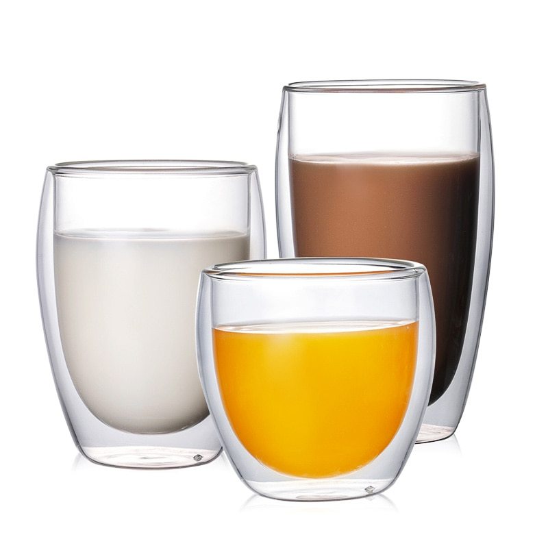 25 450ml Heat Resistant Double Wall Glass Cup Skull Glass Shot Tea