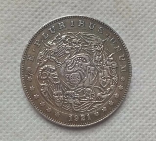 Hobo Coin_1921-D Morgan Dollar Copy Coin COIN-replica coins medal