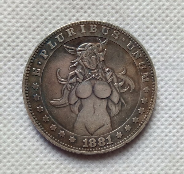 Type #6_Hobo Nickel Coin 1881-CC Morgan Dollar COPY COIN commemorative coins