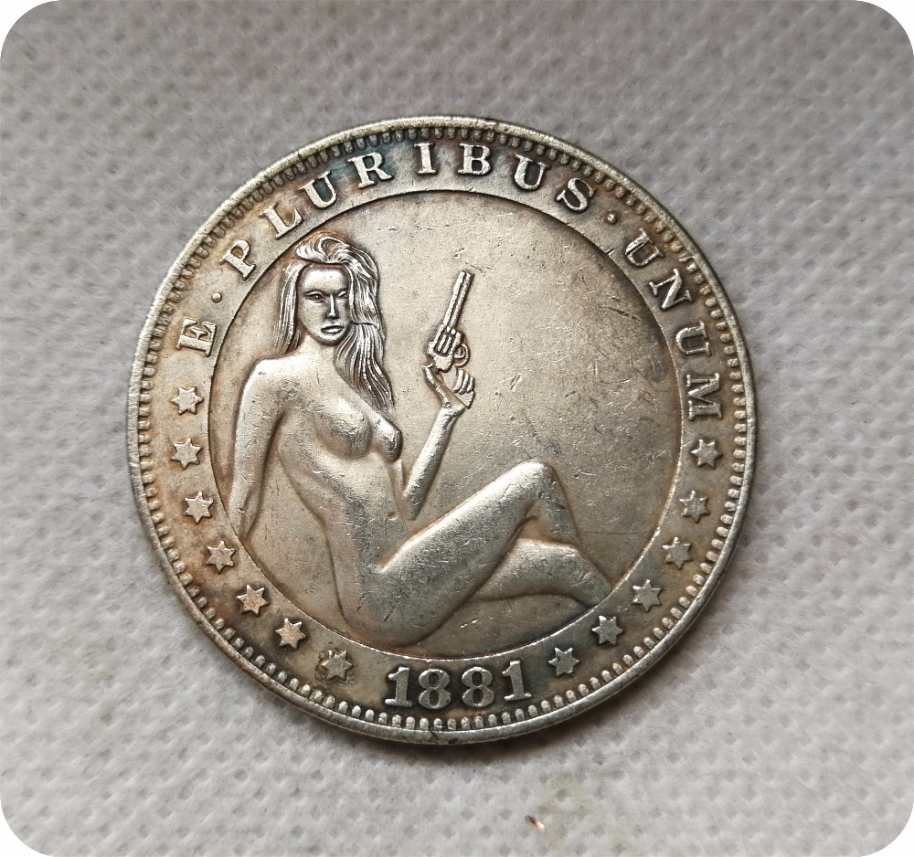 Type #9_Hobo Nickel Coin 1881-CC Morgan Dollar COPY COIN FREE SHIPPING,Hobo...