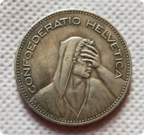 Hobo Nickel Coin 1950B Switzerland 5 Francs copy coins commemorative coins collectibles