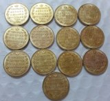(1817-1831) RUSSIA 5 ROUBLES GOLD  X 13 COINS COPY commemorative coins