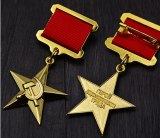 Gold-plated Stalin Gold Star Medal Russian World War II USSR Soviet Five-star Medal of Labor with Pins CCCP Badge