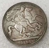 Hobo Creative 1893 Great Britain silver crown Queen Victoria veiled head copy coin