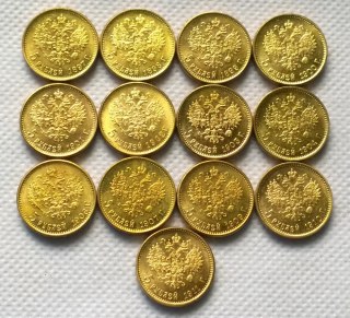 1897-1911 RUSSIA 5 ROUBLE CZAR NICHOLAS II GOLD Copy Coins-replica coins medal coins collectibles badge