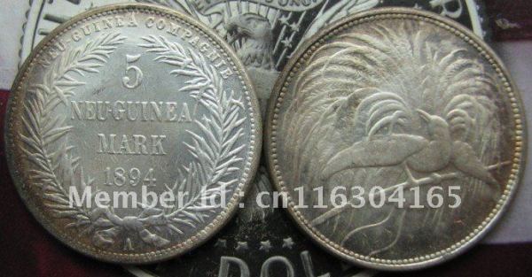 1894 Germany 5 mark New Guinea UNC COPY commemorative coins